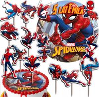 ZESTAW OPŁATEK NA TORT 20CM + TOPPERY - SPIDER MAN+ IMIĘ 15CM 18CM