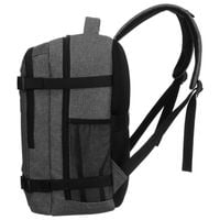 podróżny plecak z poliestru w szarym kolorze, wyposażony