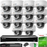 Zestaw Hikvision 14x KAMERA IP 4MPX Smart Hybrid Light ColorVu DORI + 2TB