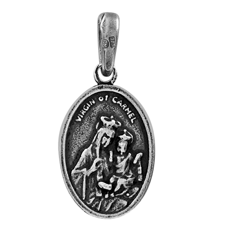 SREBRNY DWUSTRONNY MEDALIK SZKAPLERZ Z MATKĄ BOSKĄ I JEZUSEM SREBRO PRÓBY 925 na Arena.pl