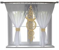 Firana nowoczesna ŁAPACZ SNÓW ażur BEŻOWY 400x145 BOHO