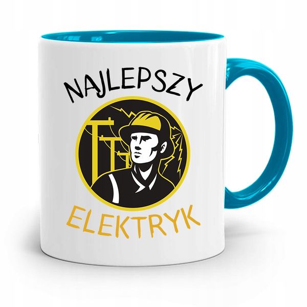 Kubek Błękitny Dla Najlepszego Elektryka Prezent Z Nadrukiem Ze Zdjęciem zdjęcie 1