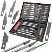 NÓŻ MODELARSKI SKALPEL NOŻYK NOŻYKI ZESTAW 56 Elementów