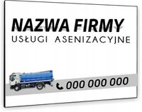 TABLICZKA REKLAMOWA szyld z dibondu nadruk 40x30 cm USŁUGI ASENIZACYJNE