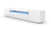 Szafka RTV 200 biały mat (korpus) / biały połysk (fronty) + LED