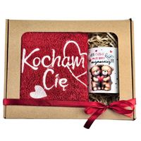 zestaw ręcznik + kubek DLA CIEBIE MOJE SERCE BIJE NAJBARDZIEJ 3328-WAL1