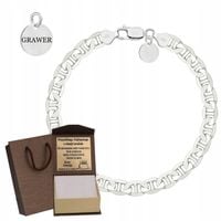 SREBRNA PEŁNA BRANSOLETKA MĘSKA GUCCI SOLIDNA PR. 925 + GRAWER GRATIS