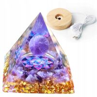 Piramida ORGONIT +LED Lampka PODSTAWA 5cm KRYSZTAŁ KAMIENIE AMULET 5cm HX04