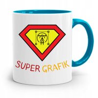 Kubek Błękitny Dla Grafika Supergrafik Z Nadrukiem Ze Zdjęciem