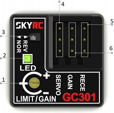 SKYRC GYRO GC301 ŻYROSKOP DO MODELI RC SAMOCHODÓW DOPASOWANIE POŁOŻENIA KÓŁ na Arena.pl