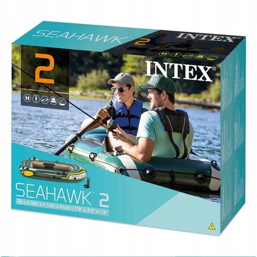 PONTON SEAHAWK 2 + WIOSŁA + POMPKA 236x114x41 cm - INTEX 68347 model 2025 na Arena.pl