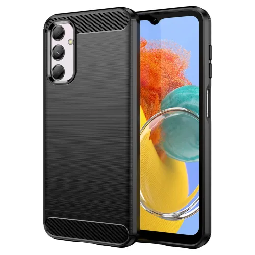Elastyczne etui wzór karbon do Samsung Galaxy M14 Carbon Case - czarne na Arena.pl