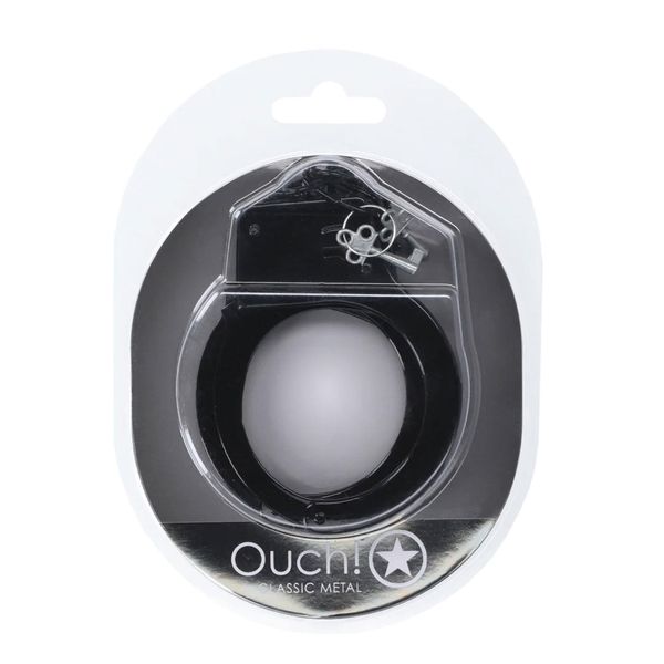 Classic Metal Handcuffs - Black zdjęcie 2