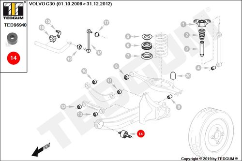 VOLVO C30 ŁOŻYSKO ŚRUBY ŚCIĄGACZA TULEI 06-12 na Arena.pl