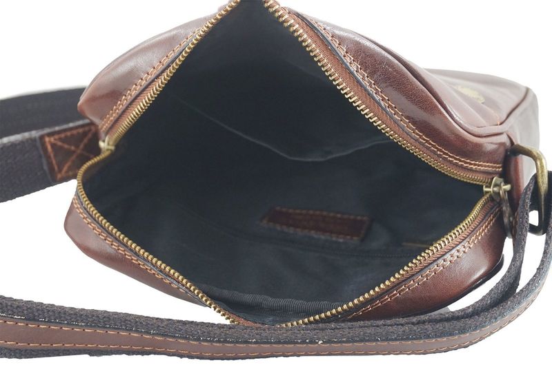 Męska torba CASUAL z regulowanym paskiem - Brązowa zdjęcie 4