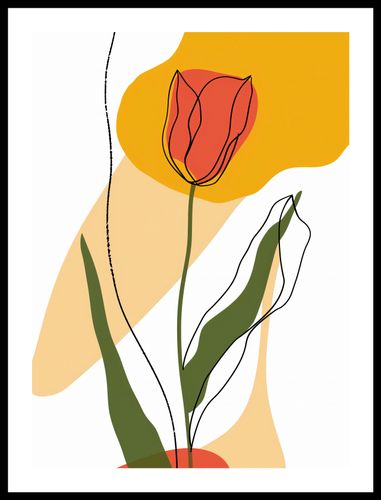 Plakat 40x55cm Przerysowany Tulipan na Arena.pl