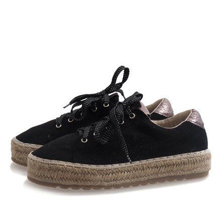 Czarne espadryle sznurowane BB01P r.38 na Arena.pl
