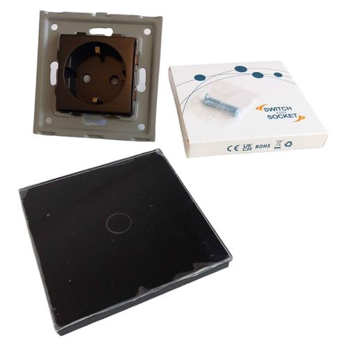 gniazdko i włącznik szklany ścienny czarne na Arena.pl