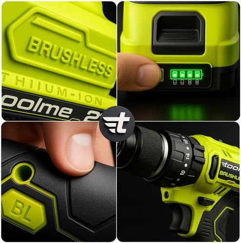 Wiertarko wkrętarka UDAROWA Bez szczotkowa aku 2x21V Li-ion toolme na Arena.pl