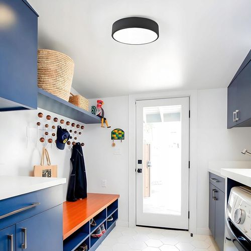 LAMPA SUFITOWA PLAFON OKRĄGŁY LED 30 X 5 CM CZARNY Z PILOTEM na Arena.pl