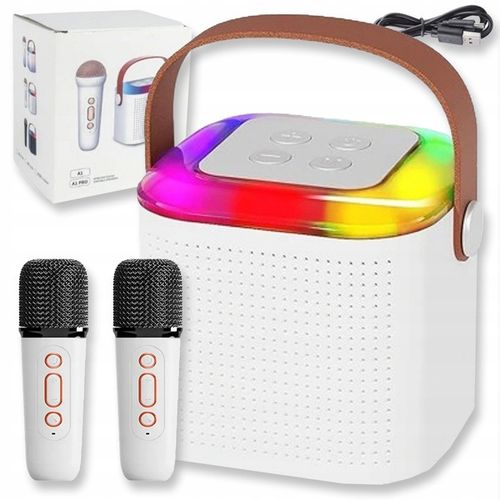 KARAOKE GŁOŚNIK BLUETOOTH BEZPRZEWODOWY ZESTAW 2X MIKROFONY DLA DZIECI RGB na Arena.pl