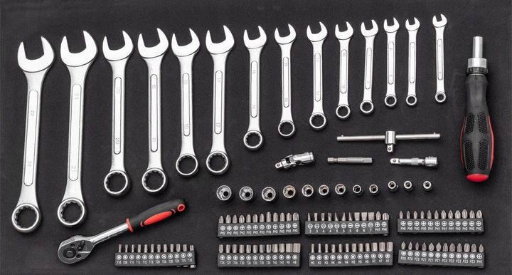 SZAFKA POMARAŃCZOWA WARSZTATOWA WÓZEK NARZĘDZIOWY 688 EL. PRO 7 SZUFLAD zdjęcie 8