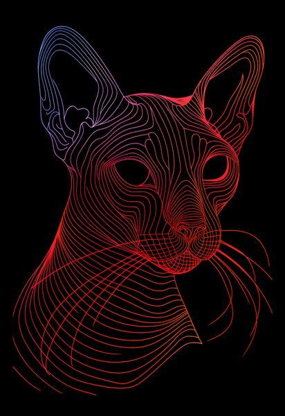 Plakat 20x30cm Cyfrowa Kocica zdjęcie 2