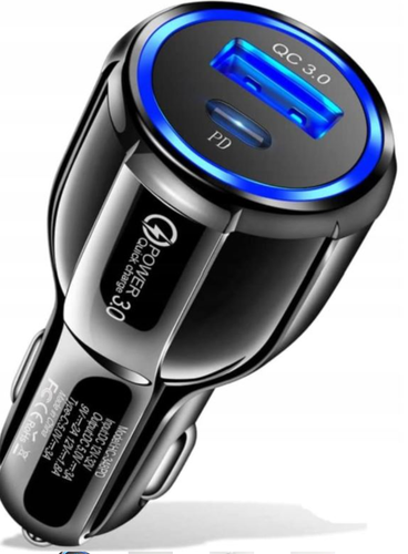Ładowarka samochodowa USB Fast Car Charge 12-32V 38W USB i USB C na Arena.pl