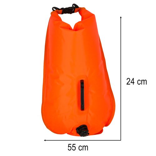 Bojka do Pływania Dmuchana Asekuracyjna Boja 2w1 Kieszeń z Gwizdkiem 28L na Arena.pl