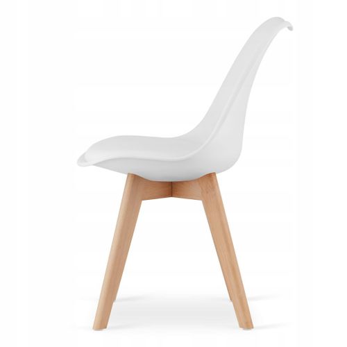 Zestaw stół kwadratowy 80x80 dąb sonoma + 4 krzesła MARK białe na Arena.pl