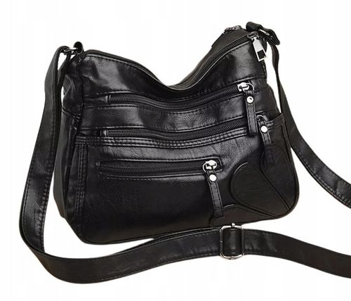 Torebka z miękkiej ekoskóry listonoszka dużo kieszeni pojemna vintage na Arena.pl