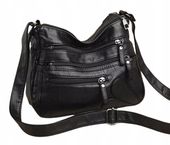 Torebka z miękkiej ekoskóry listonoszka dużo kieszeni pojemna vintage