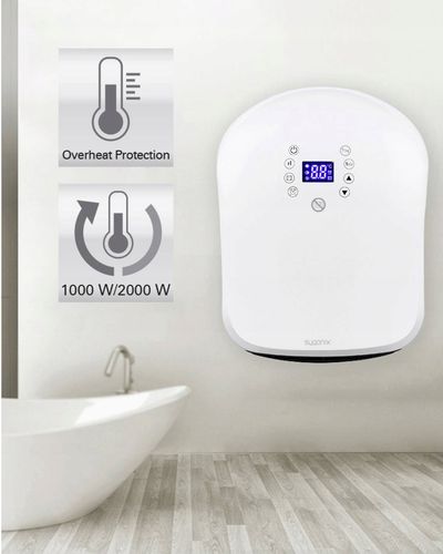 Grzejnik elektryczny ŁAZIENKOWY szybkonagrzewający 2000W IP24 TIMER na Arena.pl