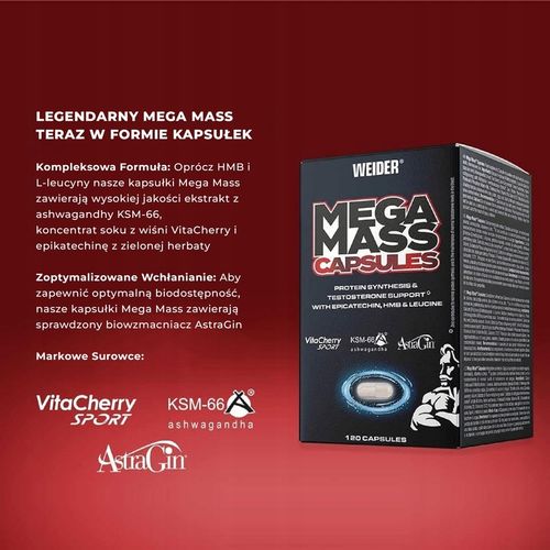 Weider Mega Mass Caps | 120 kapsułek na Arena.pl