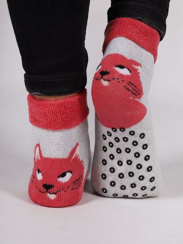 Skarpety dziewczęce frotte kolorowe z ABS kotki 3PAK 23-26 YOCLUB na Arena.pl