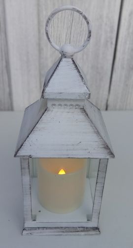 Lampion LED – biały przecierany, 10,5 × 23 cm na Arena.pl