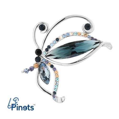 PINETS Broszka srebrny Motyl cyrkonie 14 Karatów na Arena.pl