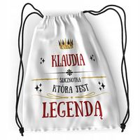 Plecak Dla Klaudii Sportowy Szkolny Worek Torba Z Nadrukiem Ze Zdjęciem