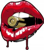 Seksowna Naklejka na Samochód do Auta Tuning Czerwona Usta Pocisk Nabój Red