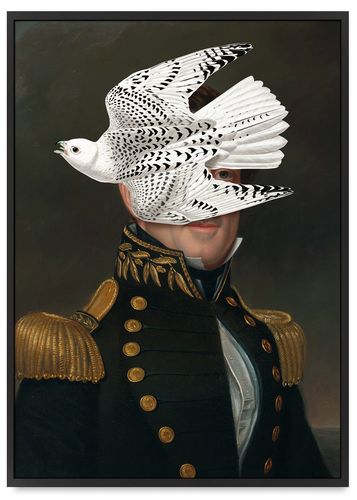 Plakat portret pop art generał 40x50 cm w czarnej ramie na Arena.pl