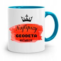 Kubek Błękitny Dla Geodety Najlepszy Na Świecie Z Nadrukiem Ze Zdjęciem