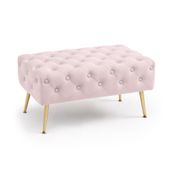 Pufa siedzisko do salonu MADRID welur ławka tapicerowana 80 cm Pudrowy Róż