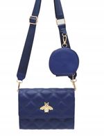 Victoria J torebka listonoszka portfelik pikowana pszczoła granatowy VJ-956