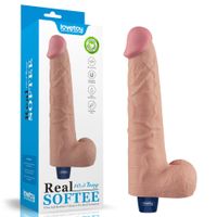 10.5" Real Softee Rechargeable Tpe Vibrating Dildo(Flesh)