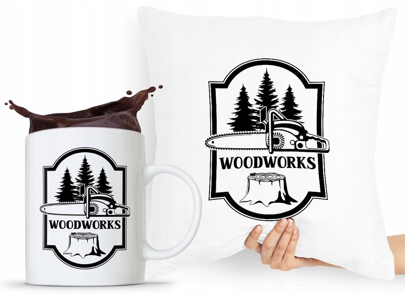 Zestaw Poduszka + Kubek Dla Drwala Prezent Z Nadrukiem Ze Zdjęciem zdjęcie 1