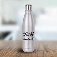 Metalowa butelka izotermiczna 500 ml z Twoim nadrukiem - srebrny brokat