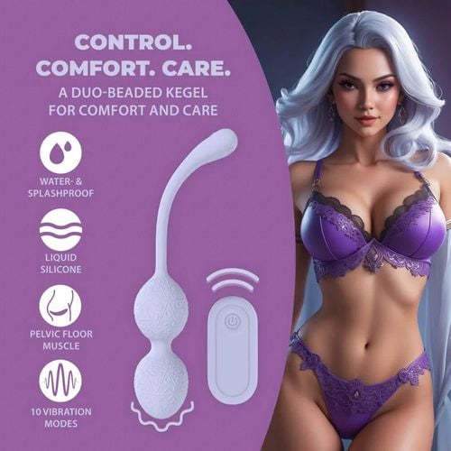Vibrating Bead Kegel With Remote Control - Lavender na Arena.pl