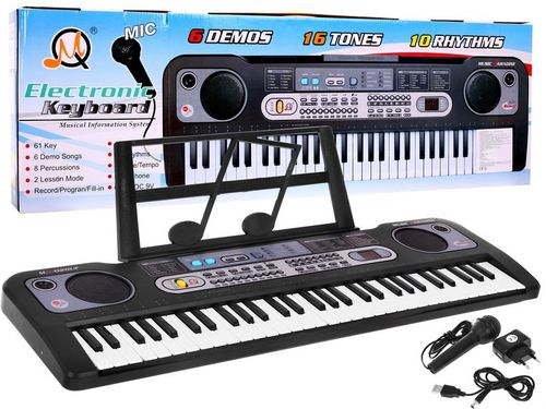 Keyboard Dla Dzieci 5+ Stojak Na Nuty Mikrofon + Nagrywanie Radio Usb Mp3 na Arena.pl