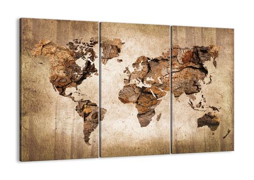 Obraz Na Płótnie - Mapa Kontynenty - 165X110 Cm - Ce165X110-3590 na Arena.pl