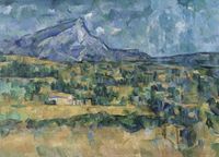Plakat 18x13cm Mont Sainte-Victoire, Paul Cezanne Vintage Salon